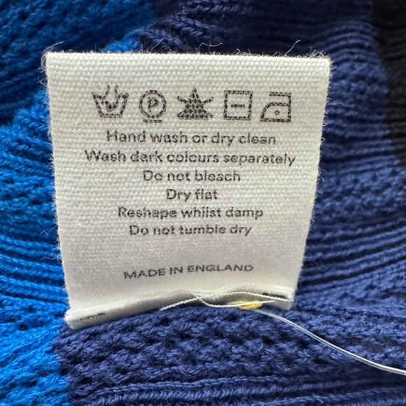 CHINTI & PARKER Sweater Medium Rainbow Stripe Mock Neck Ribbed Knit 100% Cotton - Picture 6 of 9